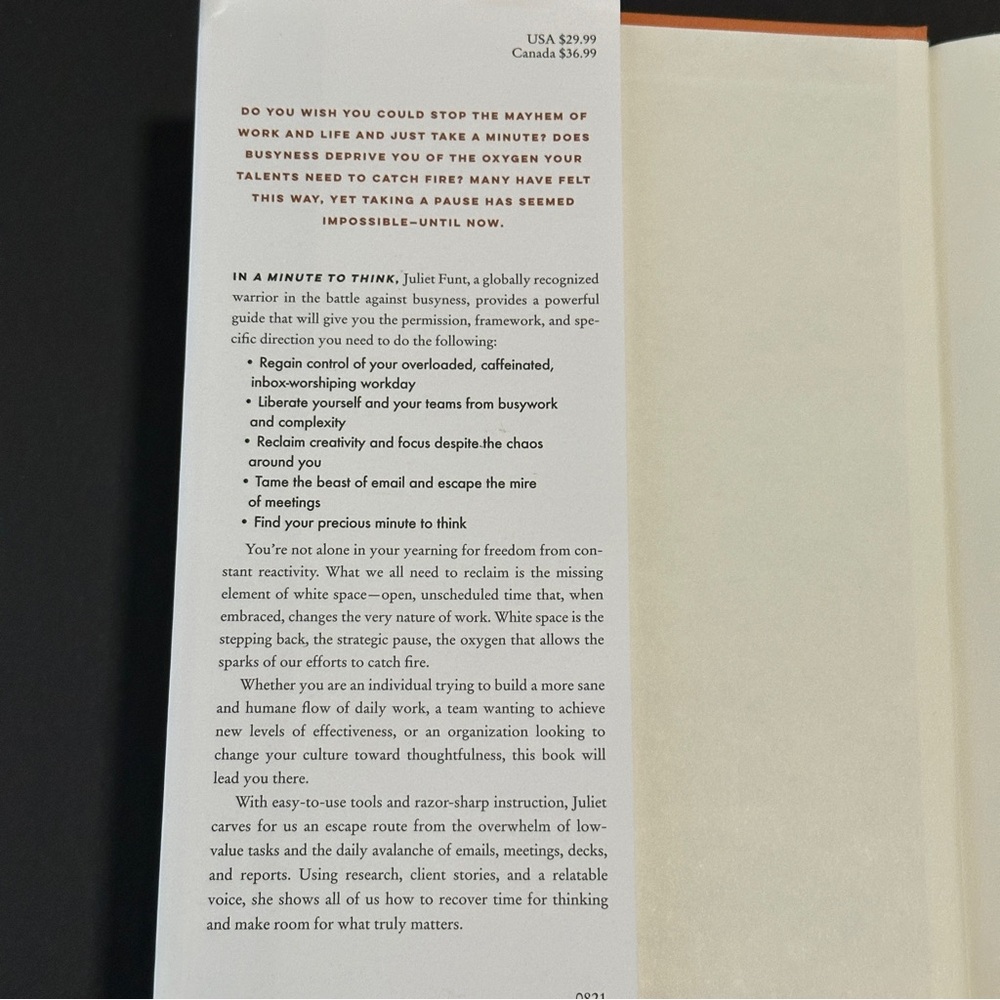 A Minute to Think by Juliet Funt | Business, Productivity | Hardcover Book - Picture 7 of 12